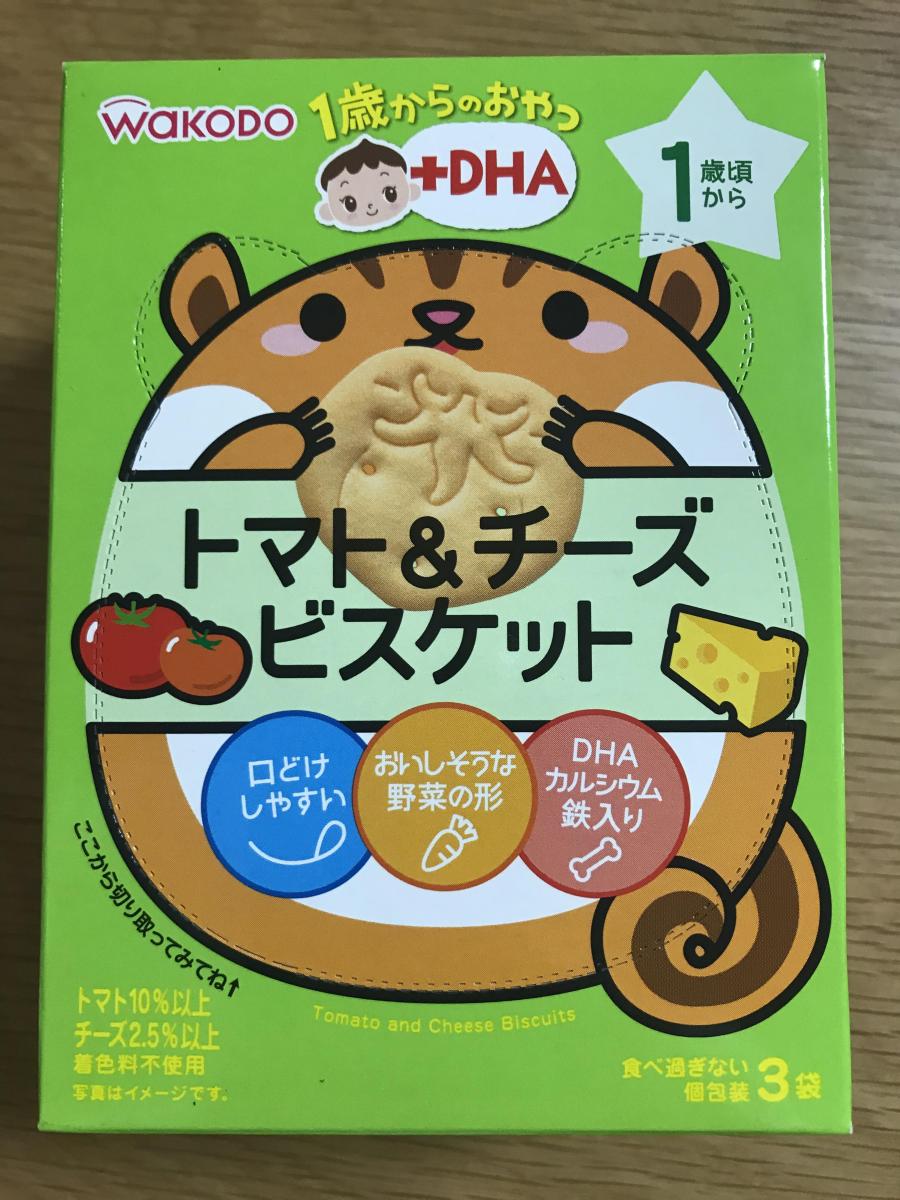 和光堂 1歳からのおやつ+DHA トマト＆チーズビスケット の商品ページ