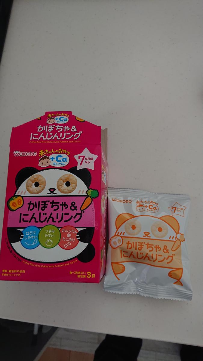 和光堂 赤ちゃんのおやつ+Ca カルシウム かぼちゃ＆にんじんリングの商品ページ