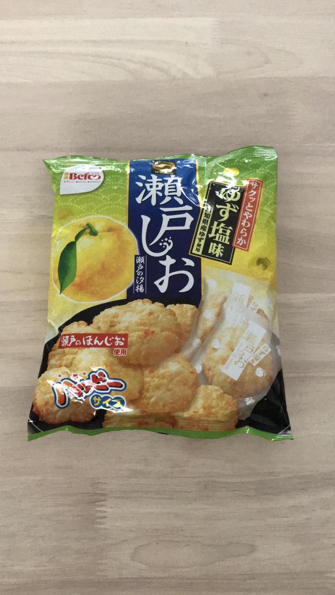 栗山米菓 ベフコ 瀬戸の汐揚 ゆず塩味の商品ページ
