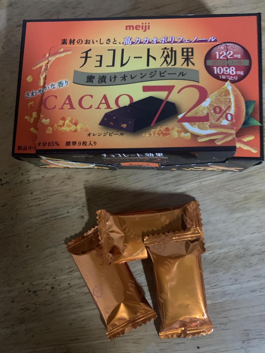 明治 チョコレート効果 カカオ72 蜜漬けオレンジピールの商品ページ