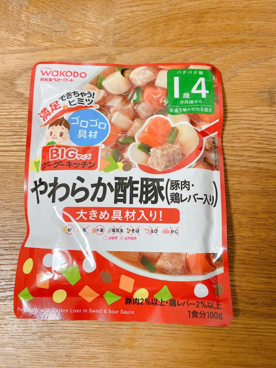 和光堂 BIGサイズのグーグーキッチン やわらか酢豚（豚肉・鶏レバー入り）の商品ページ