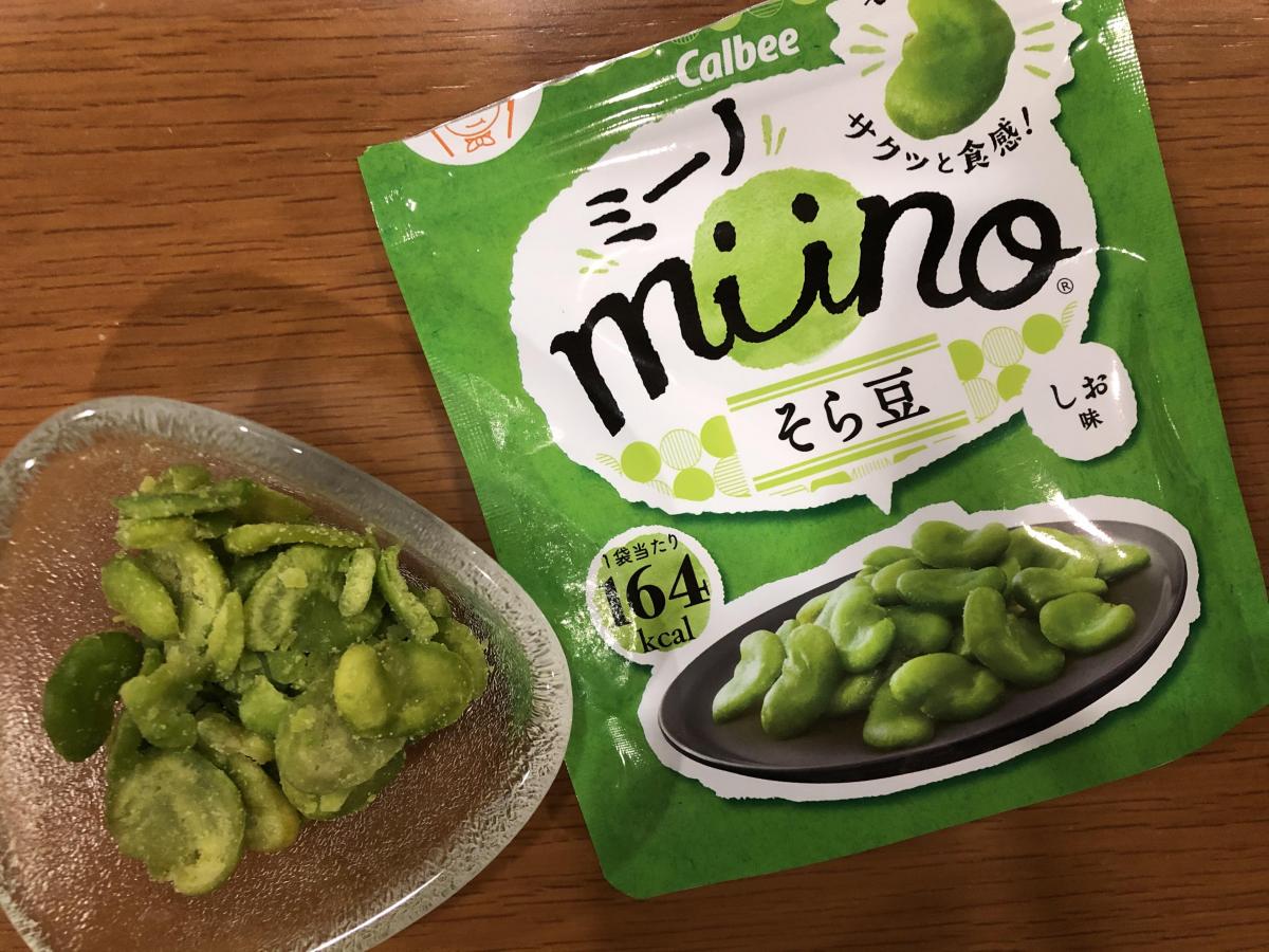 カルビー Miino ミーノ そら豆しお味の商品ページ