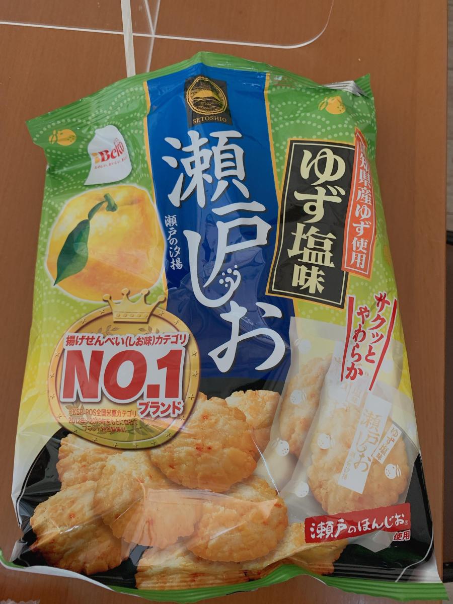 栗山米菓 ベフコ 瀬戸の汐揚 ゆず塩味の商品ページ