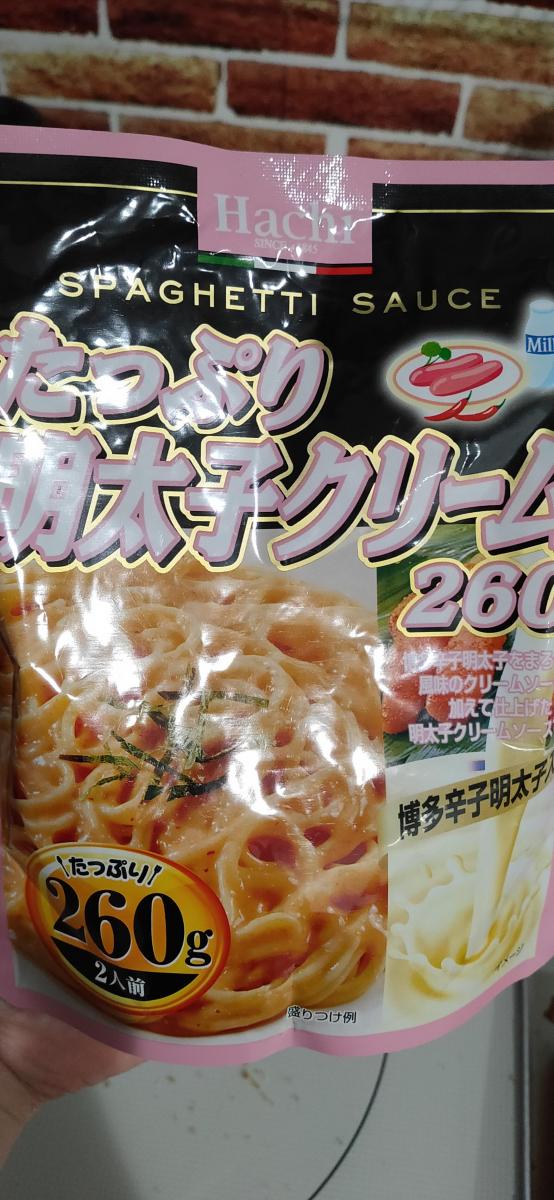 ハチ食品 たっぷり明太子クリームの商品ページ