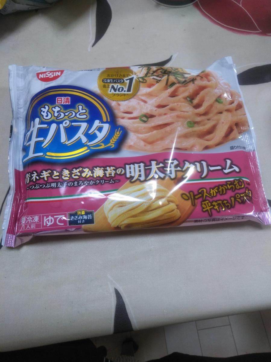 冷凍 日清もちっと生パスタ 青ネギときざみ海苔の明太子クリーム の商品ページ
