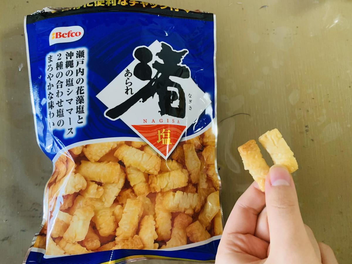 栗山米菓 ベフコ 渚あられ しお味の商品ページ