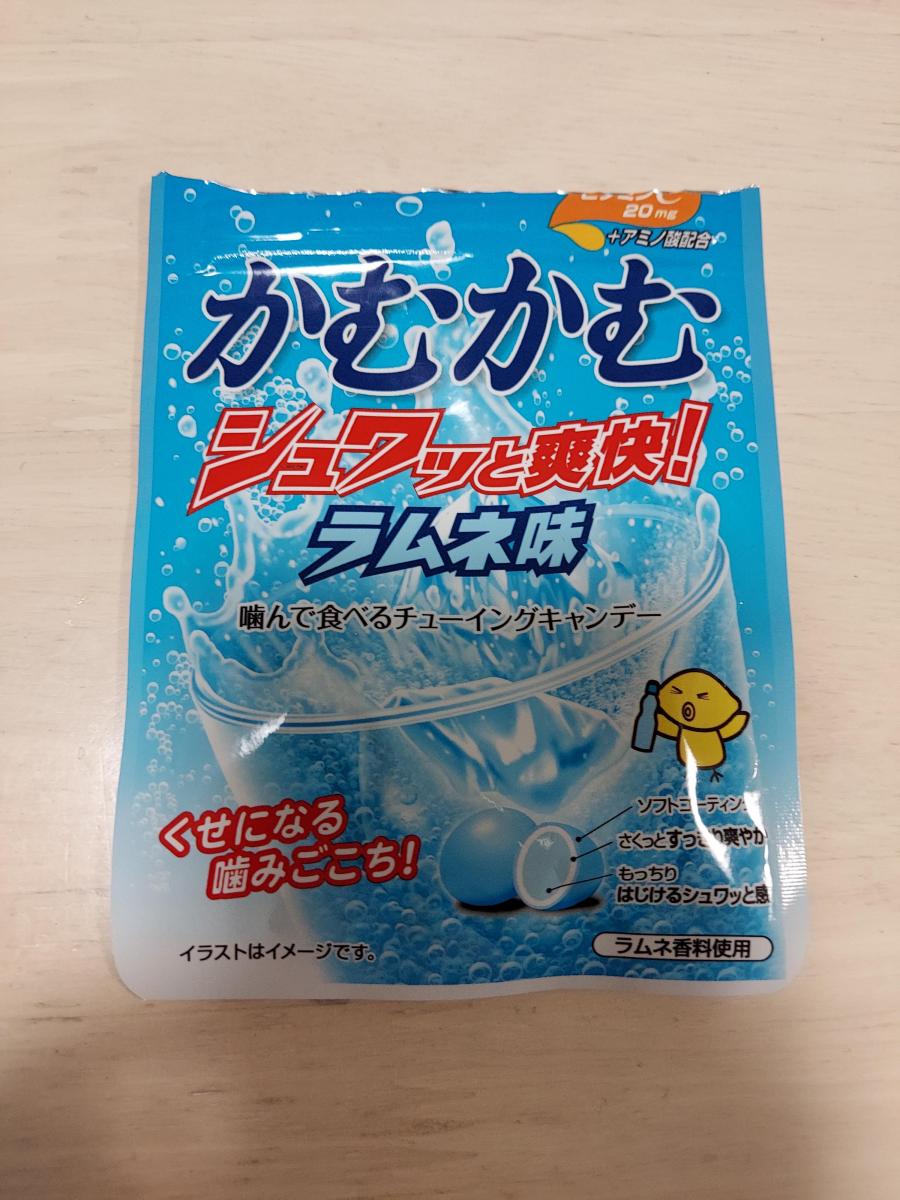 三菱食品 かむかむシュワッと爽快ラムネ味の商品ページ