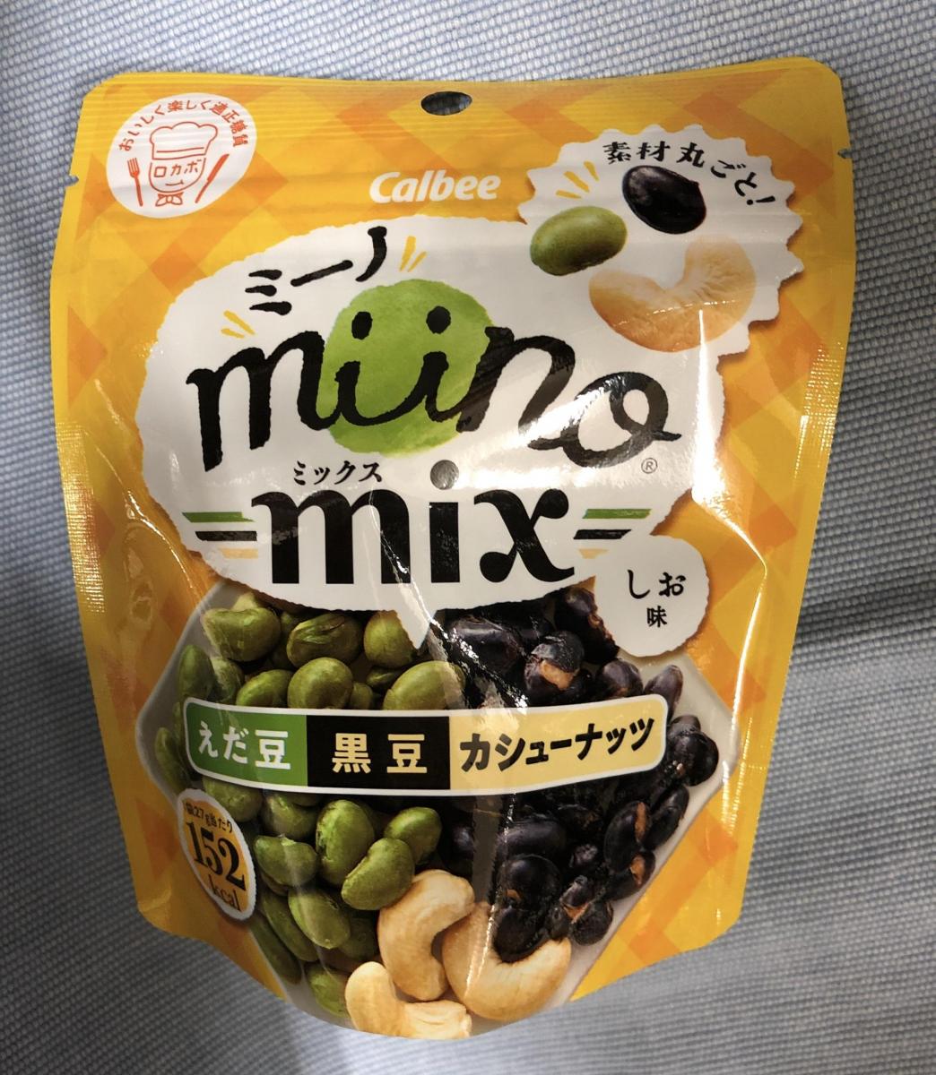 カルビー miino mix（ミーノ ミックス） えだ豆黒豆カシューナッツしお味の商品ページ