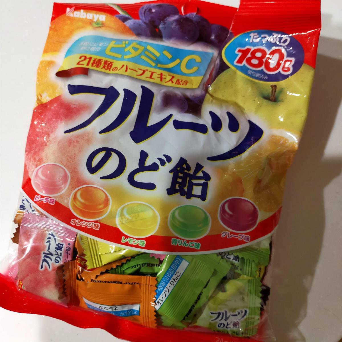 日本 カバヤ食品 フルーツのど飴 180ｇ×10個入