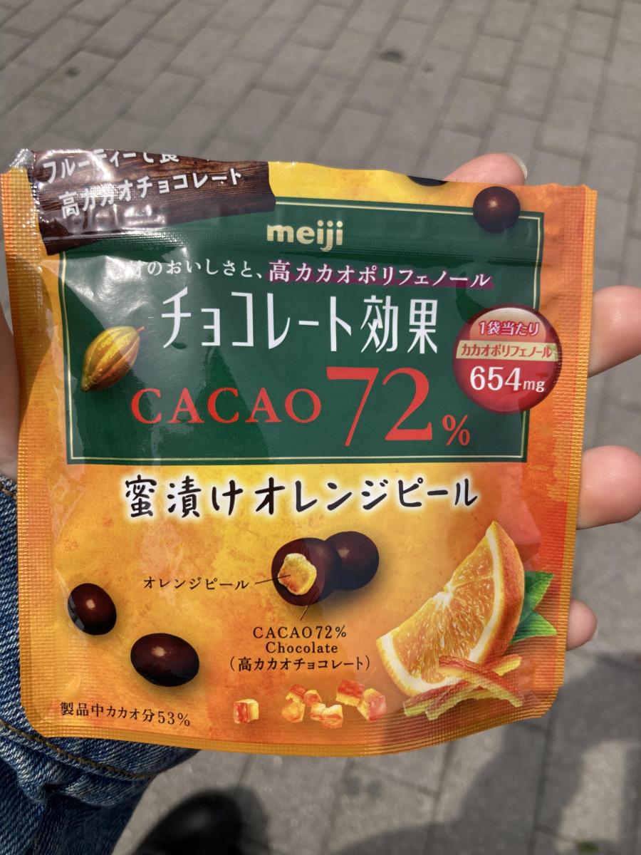 明治 チョコレート効果 カカオ72％蜜漬けオレンジピールの商品ページ