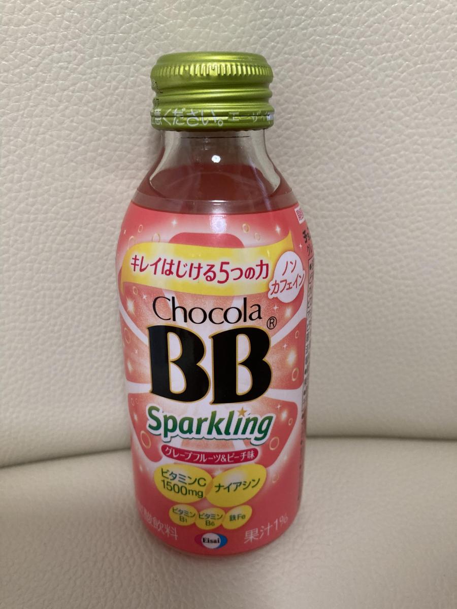 並行輸入品] チョコラBBスパークリング グレープフルーツ ピーチ味 140mL 1セット 12本入 エーザイ 栄養ドリンク