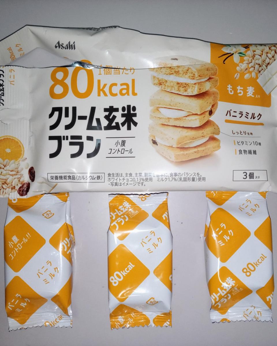 アサヒグループ食品 クリーム玄米ブラン 80kcal バニラミルクの商品ページ