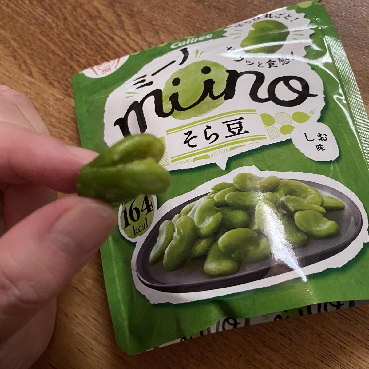 カルビー miino（ミーノ） そら豆しお味の商品ページ