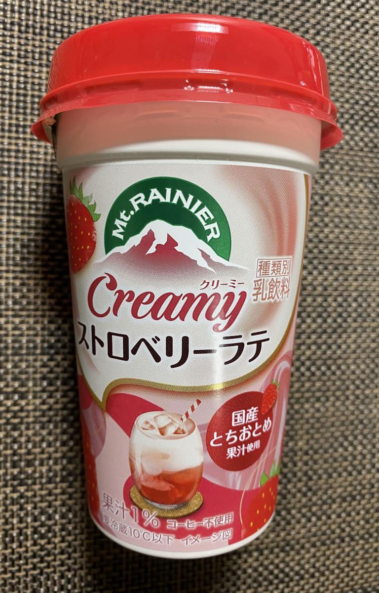 森永乳業 マウントレーニア クリーミーストロベリーラテの商品ページ