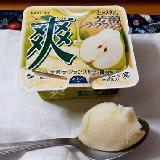 濃厚なラフランスのソースとさっぱりしたアイス