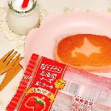 ピンク色のチーズ蒸しケーキ