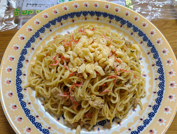 マルちゃん 焼そば 緑のたぬき味 調理後