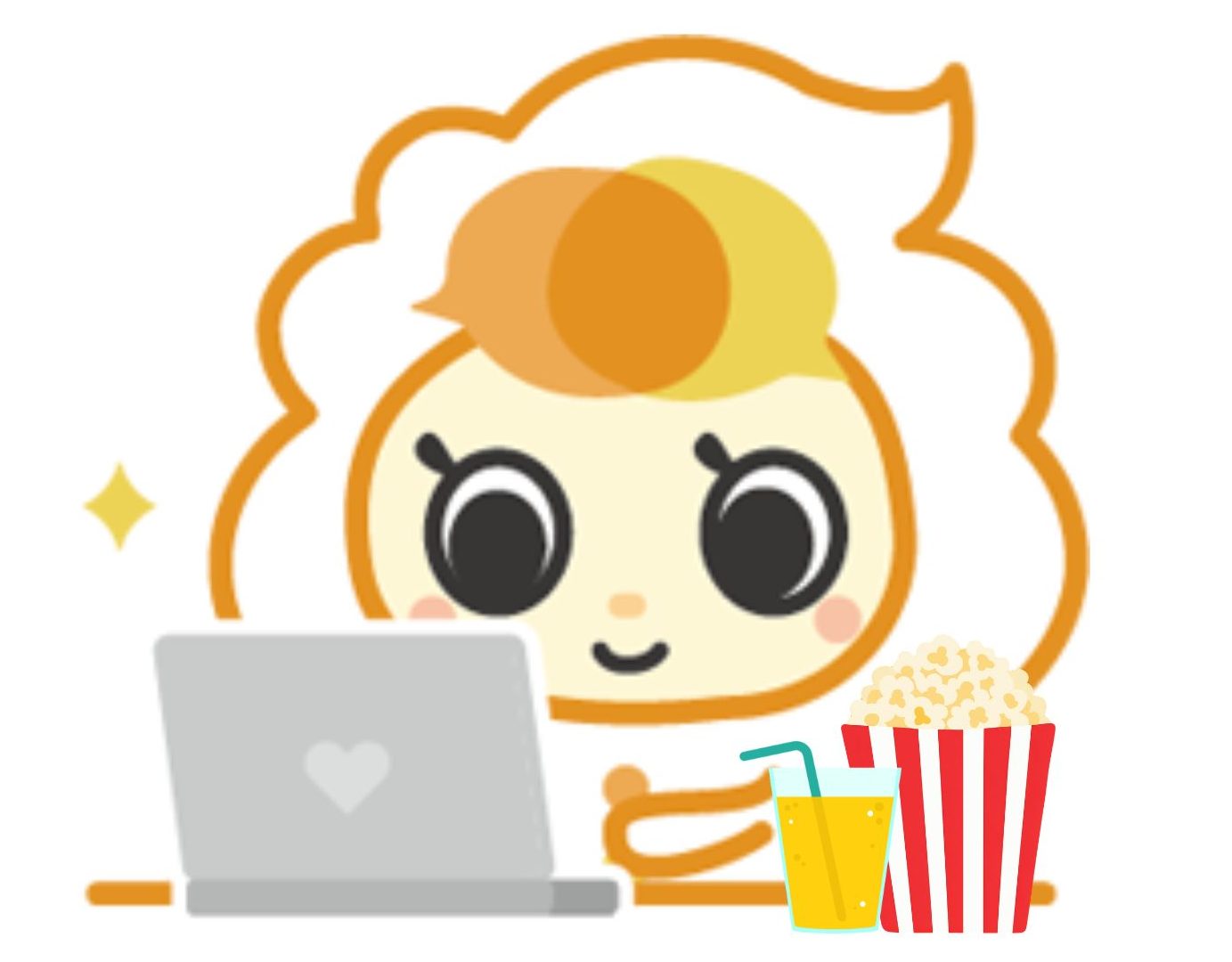 おうち時間での映画鑑賞イラスト